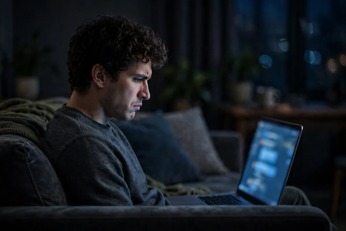 Visitor waiting late at night for a reply that never comes